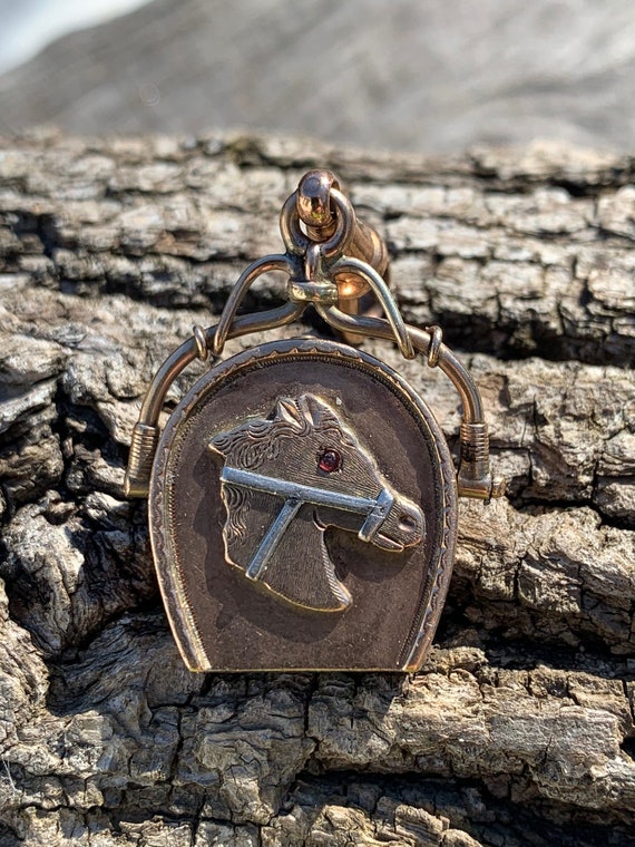 Victorian Horseshoe Watch Fob, Horseshoe Pendant, Hor… Gem