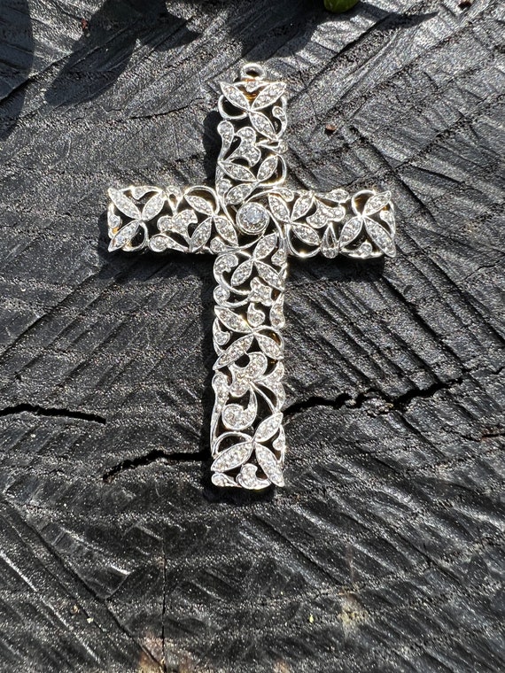 Edwardian Cross, Diamond Cross, Platinum Cross, L… - image 7