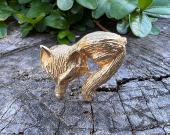 プラクルアン　ゴールドフォックス Gold Fox Pin, Gold Fox, Gold Fox Brooch - Etsy