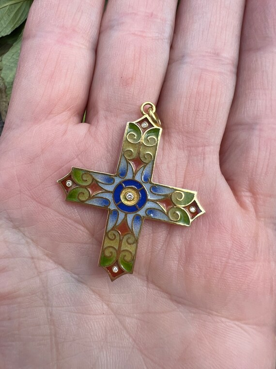 Enamel Cross, Ornate Gold Cross, Masriera Cross, … - image 6