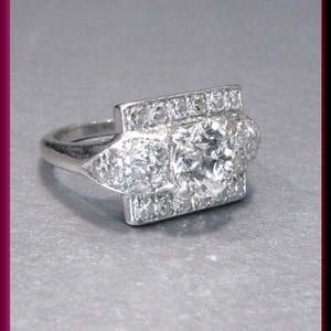 Art Deco Engagement Ring Antique Engagement Ring Art Deco Ring Alternative Ring Statement Ring Vintage Ring Filigree Ring Platinum Ring