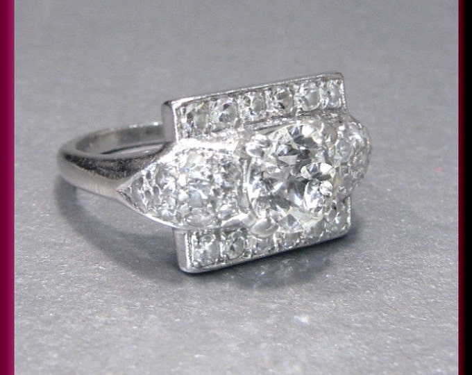 Art Deco Engagement Ring Antique Engagement Ring Art Deco Ring Alternative Ring Statement Ring Vintage Ring Filigree Ring Platinum Ring
