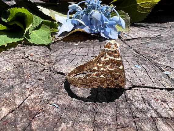 Diamond Initial Ring, Gold Initial Ring, Gold Sig… - image 9