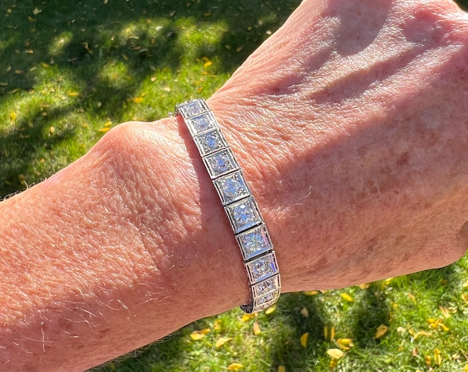 Deco Tennis Bracelet, Deco Line Bracelet, Diamond Line Bracelet, Art Deco Bracelet, Deco Diamond Bracelet, Diamond Tennis Bracelet
