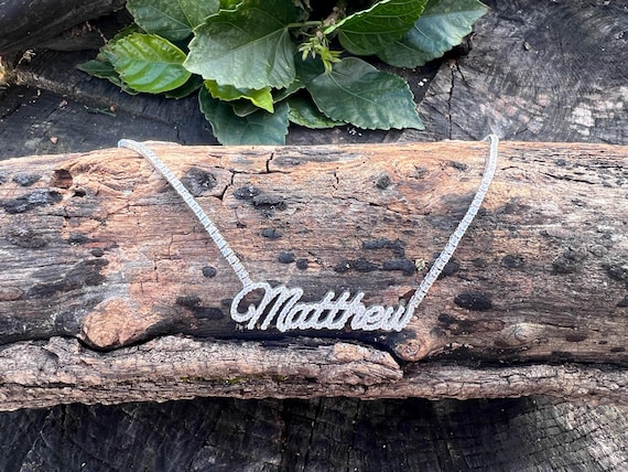 Diamond Matthew Name Plate, Matthew Name Necklace… - image 3
