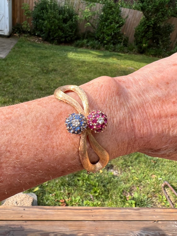 Ruby Bangle, Sapphire Bangle, Gold and Ruby Bangle - image 10