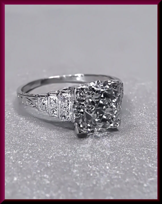 Art Deco Engagement Ring Antique Engagement Ring … - image 1