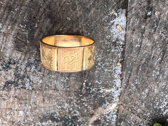 Victorian Gold Band, Ornate Gold Band,  Antique G… - image 7