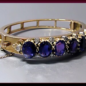 Amethyst Bangle, Amethyst Bracelet, Amethyst and Diamond Bangle image 3