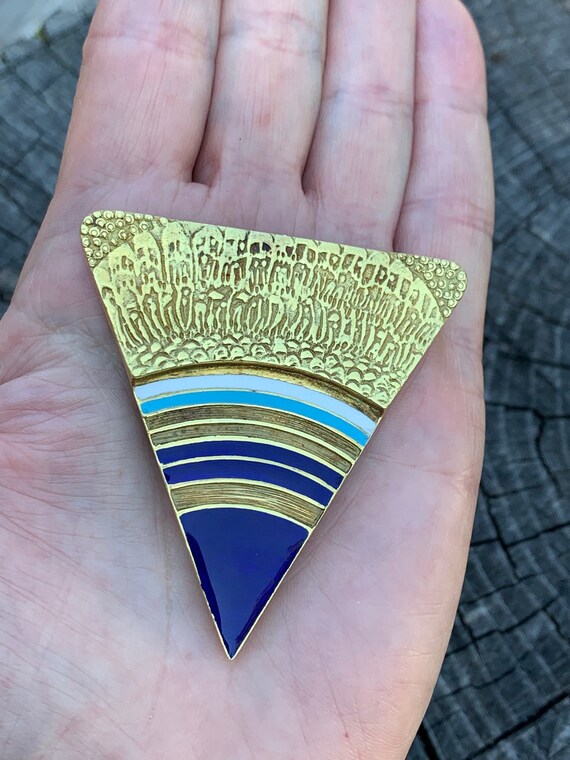 Gold Triangle Pendant, Large Triangle Pendant, En… - image 10