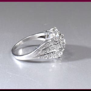 Diamond Cocktail Ring Art Deco Ring Vintage Filigree Ring Platinum ...