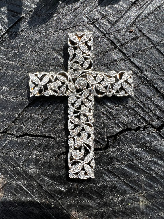 Edwardian Cross, Diamond Cross, Platinum Cross, L… - image 2