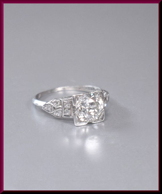 Art Deco Engagement Ring Antique Engagement Ring Vintage Engagement Ring Platinum Wedding Ring