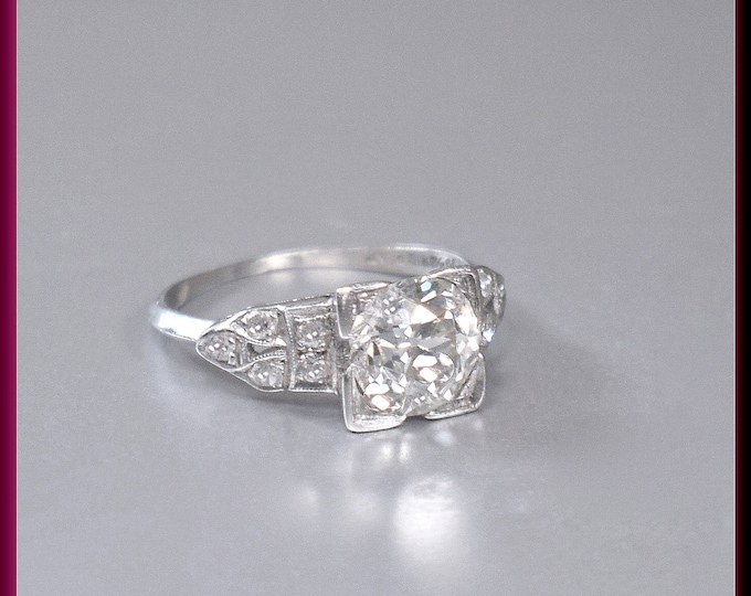 Art Deco Engagement Ring Antique Engagement Ring Vintage Engagement Ring Platinum Wedding Ring