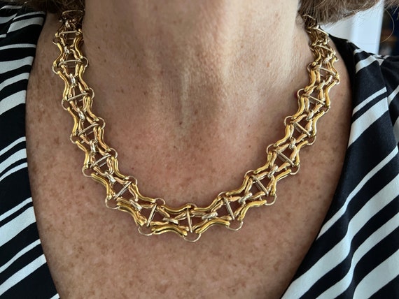 Chunky Gold Choker, Wide Gold Choker, Thick Gold … - image 2