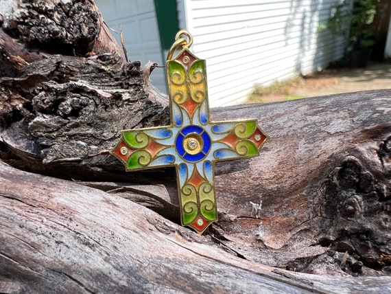 Enamel Cross, Ornate Gold Cross, Masriera Cross, … - image 8
