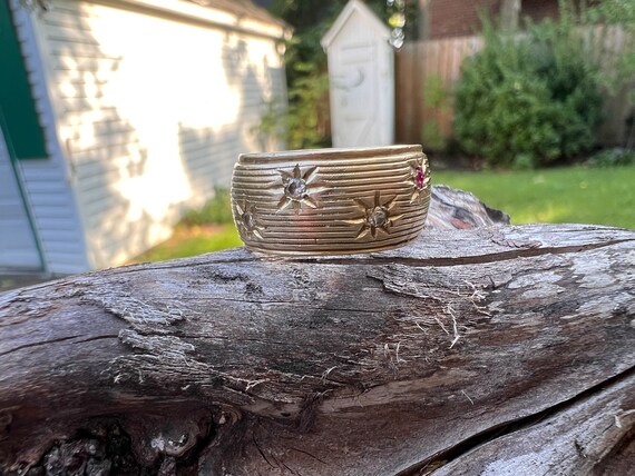 Wide Ruby Band, Diamond and Ruby Band, Ruby Wide … - image 4