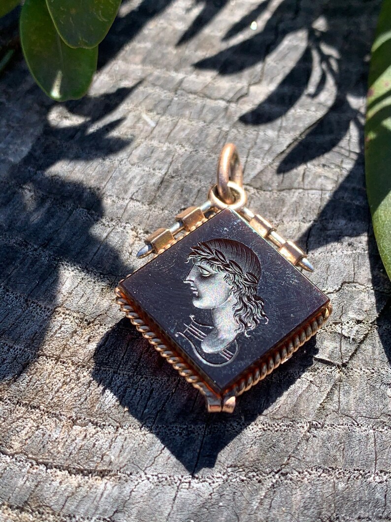 Victorian Intaglio Pendant, Carnelian Intaglio Pendant, Carved Intaglio image 9