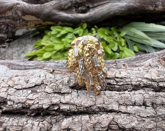 Diamond Cluster Ring, Diamond Statement Ring, Diamond Cocktail Ring, April Birthstone