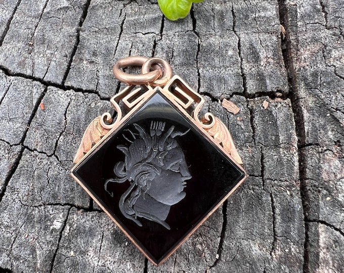 Victorian Intaglio Pendant, Carnelian Intaglio Pendant, Carved Intaglio
