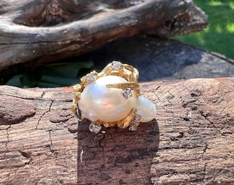 South Sea Pearl Ring, Large Pearl Ring, Pearl Statement Ring