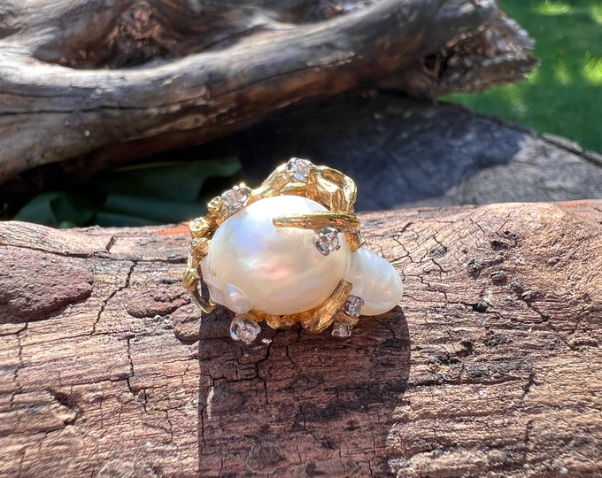 South Sea Pearl Ring, Large Pearl Ring, Pearl Statement Ring
