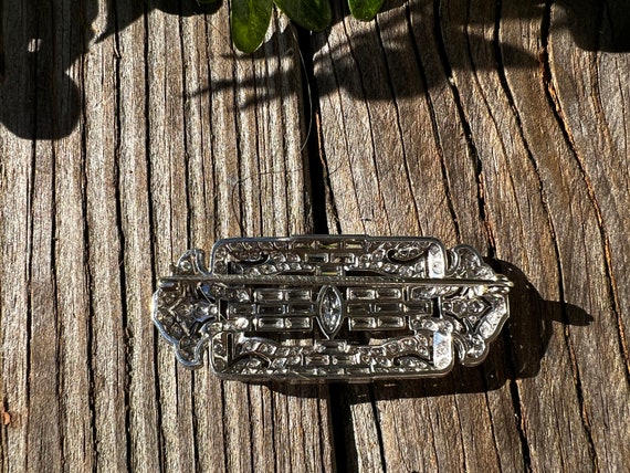 Art Deco Diamond Brooch, Deco Diamond Pin, Diamon… - image 5