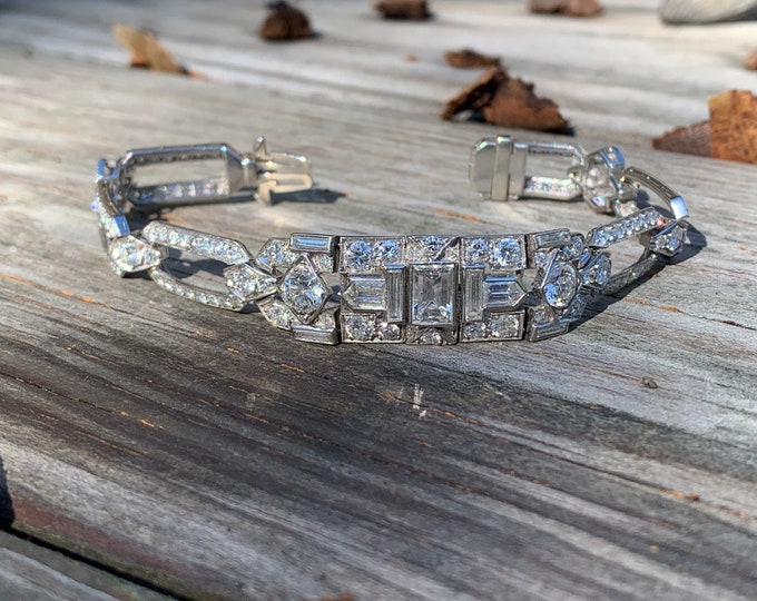 Diamond Bracelet, Art Deco Bracelet, Bracelet Femme, April Birthstone