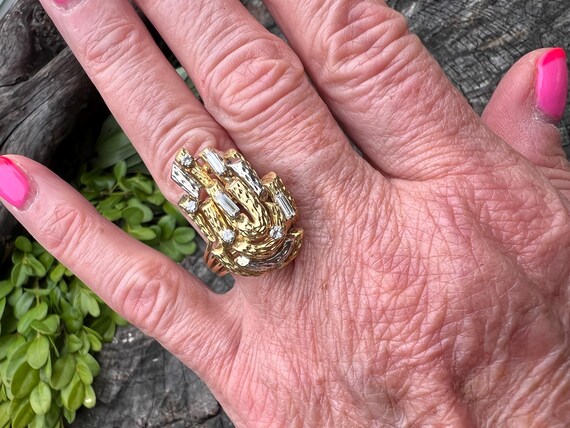 Diamond Cluster Ring, Diamond Statement Ring, Dia… - image 7