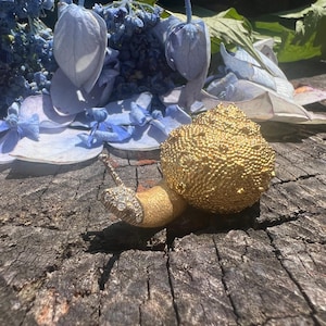 Gold Snail Brooch, Snail Brooch, Snail Pin, 18K Snail Brooch