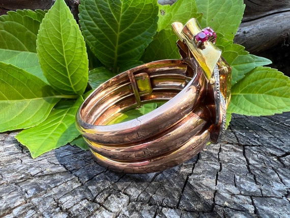 Citrine and Diamond Bangle, Citrine Cuff, Citrine… - image 4