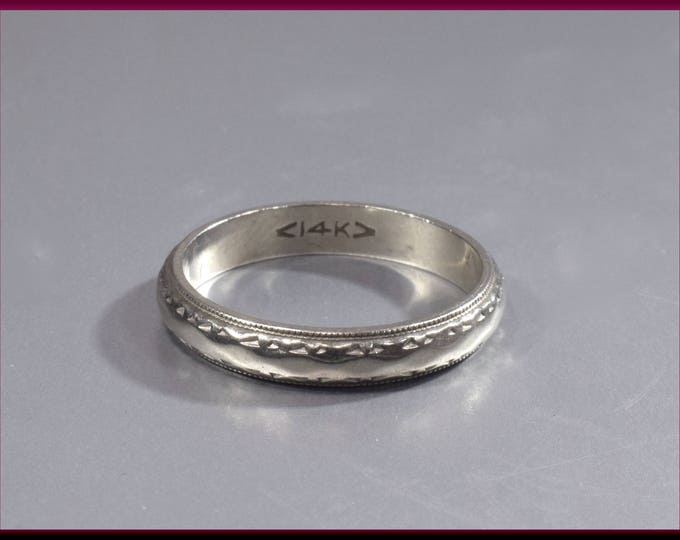 Vintage Diamond Wedding Band Vintage Wedding Band Vintage Eternity Band 14K White Gold Wedding Ring - R 540M