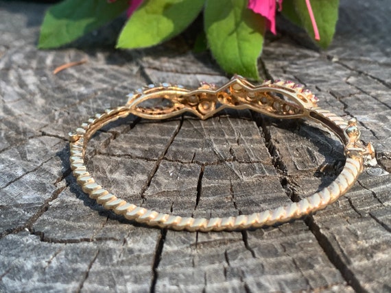 Ruby and Pearl Bangle, Ruby Bracelet, July Births… - image 3