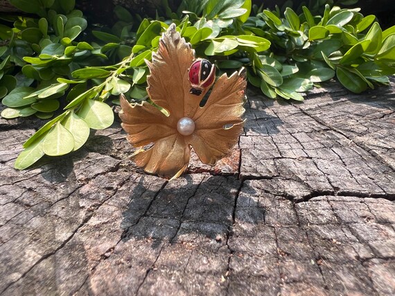 Maple Leaf Pendant, Ladybug Brooch, Maple Leaf Pi… - image 6