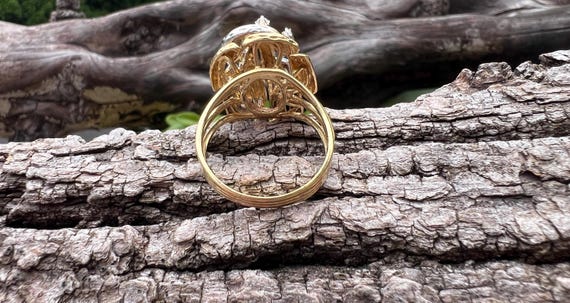 Diamond Cluster Ring, Diamond Statement Ring, Dia… - image 6