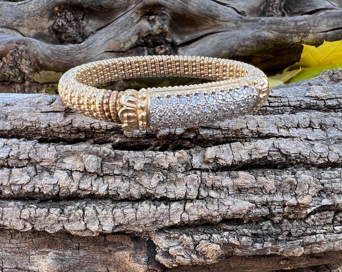 Yellow Gold and Diamond Bangle, Diamond Bangle, Diamond Bracelet