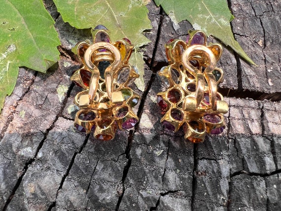 Yellow Gold Multi Gem Earrings, Multi Gem Earring… - image 5