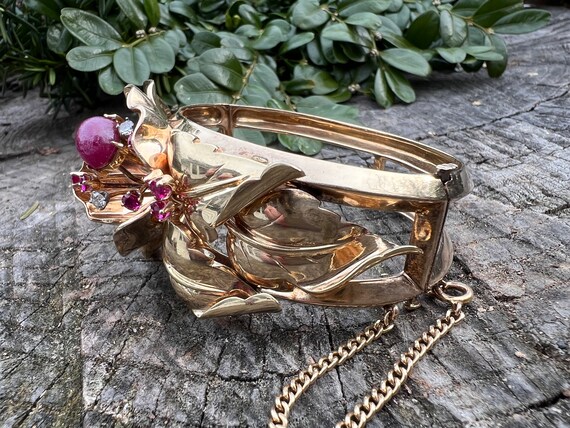 Ruby and Diamond Cuff, Ruby Cuff, Ruby Bangle,  R… - image 7