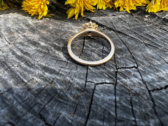 Victorian Engagement Ring, Yellow Gold Diamond En… - image 4