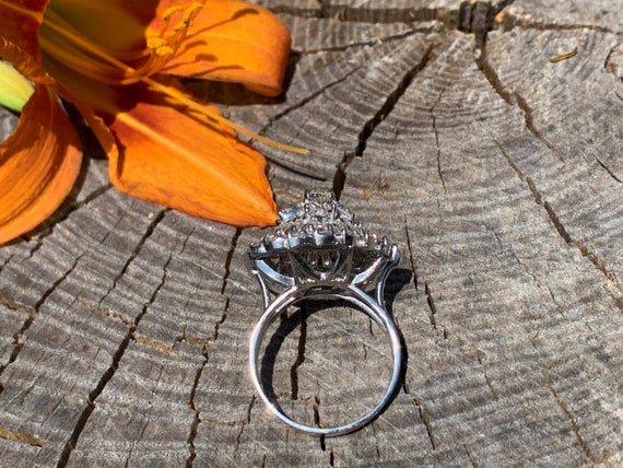 Diamond Cluster Ring, Baguette Diamond Ring, Marq… - image 7