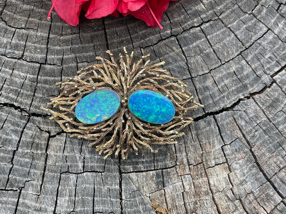 Boulder Opal Pendant, Boulder Opal Flower Brooch,… - image 8