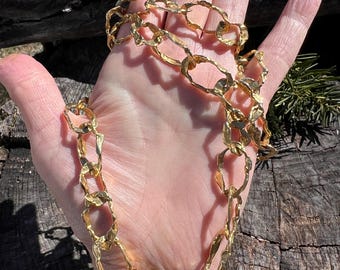Chunky Gold Necklace, Long Gold Necklace, Thick Gold Necklace, Bold Gold Chain, Oval Link Chain