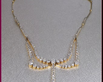 Diamond Drop Necklace, Diamond Lariat Necklace, Art Deco Lariat, Diamond Bridal Necklace