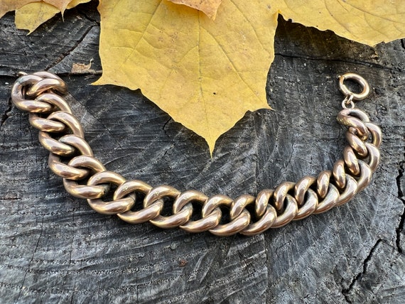 Victorian Gold Bracelet, Chunky Wide Gold Bracele… - image 8