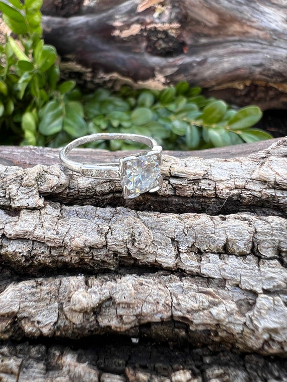 Art Deco Platinum Diamond Engagement Ring, , Deco… - image 5