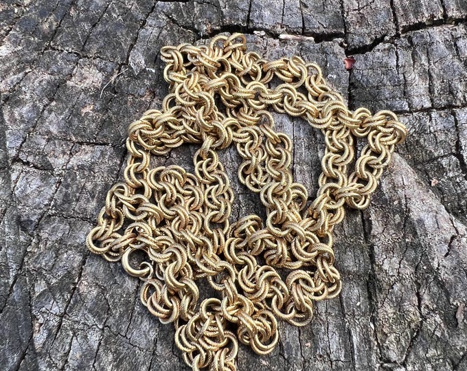 Circle Link Chain,  Long Gold Necklace, Layering Necklace