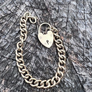 Victorian Gold Bracelet, Victorian Heart Bracelet, Heart Bracelet, Heart Jewelry, Padlock Charm Bracelet