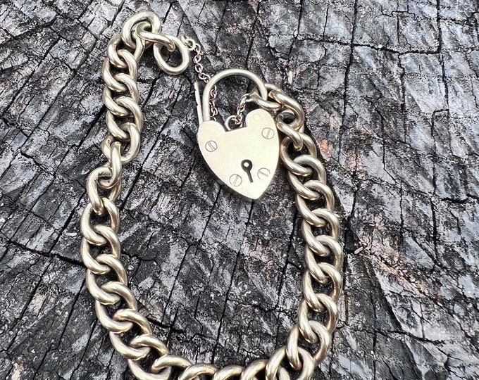 Victorian Gold Bracelet, Victorian Heart Bracelet, Heart Bracelet, Heart Jewelry, Padlock Charm Bracelet