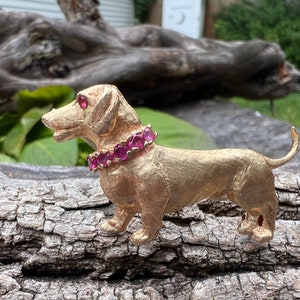 Gold Dog Brooch, Dachshund  Dog Brooch, Dog Brooch, Dachshund Brooch, Dog Pin