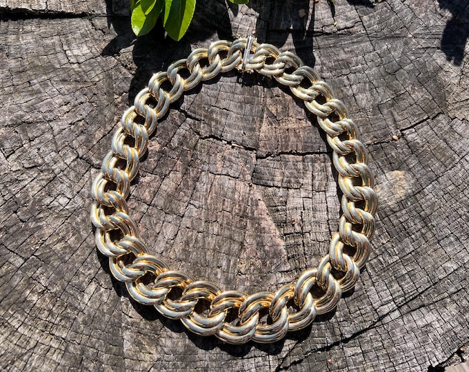 Chunky Gold Choker, Wide Gold Choker, Thick Gold Choker, Bold Gold Choker, Circle Link Chain